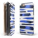 Watercolor Strokes of Blue on Black iPhone 6/6s or 6/6s Plus 2-Piece Hybrid INK-Fuzed Case