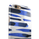 Watercolor Strokes of Blue on Black iPhone 6/6s or 6/6s Plus 2-Piece Hybrid INK-Fuzed Case