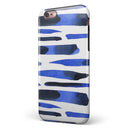 Watercolor Strokes of Blue on Black iPhone 6/6s or 6/6s Plus 2-Piece Hybrid INK-Fuzed Case