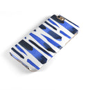 Watercolor Strokes of Blue on Black iPhone 6/6s or 6/6s Plus 2-Piece Hybrid INK-Fuzed Case