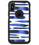 Watercolor Strokes of Blue on Black 3 - iPhone X OtterBox Case & Skin Kits