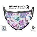 Watercolor Succulent Bloom V17 - Made in USA Mouth Cover Unisex Anti-Dust Cotton Blend Reusable & Washable Face Mask with Adjustable Sizing for Adult or Child