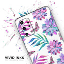 Watercolor Succulent Bloom V17 - Premium Vinyl Skin Decal for Samsung Galaxy S25 Ultra, S24, S23, S22 & All Galaxy S Models