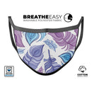 Watercolor Vector Feather - Made in USA Mouth Cover Unisex Anti-Dust Cotton Blend Reusable & Washable Face Mask with Adjustable Sizing for Adult or Child