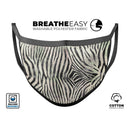 Watercolor Zebra Pattern - Made in USA Mouth Cover Unisex Anti-Dust Cotton Blend Reusable & Washable Face Mask with Adjustable Sizing for Adult or Child