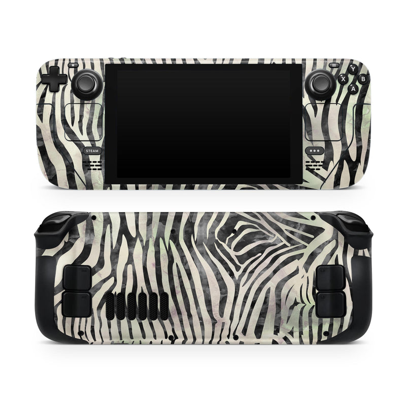 Watercolor Zebra Pattern // Full Body Skin Decal Wrap Kit for the Steam Deck handheld gaming computer