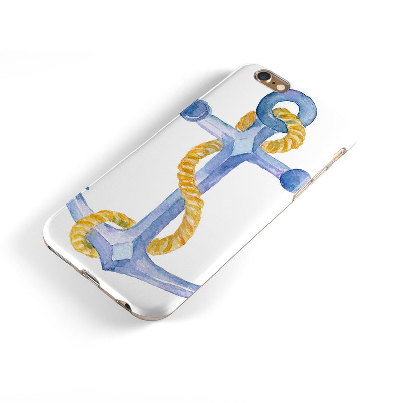 Watercolored Anchor with Rope iPhone 6/6s or 6/6s Plus 2-Piece Hybrid INK-Fuzed Case
