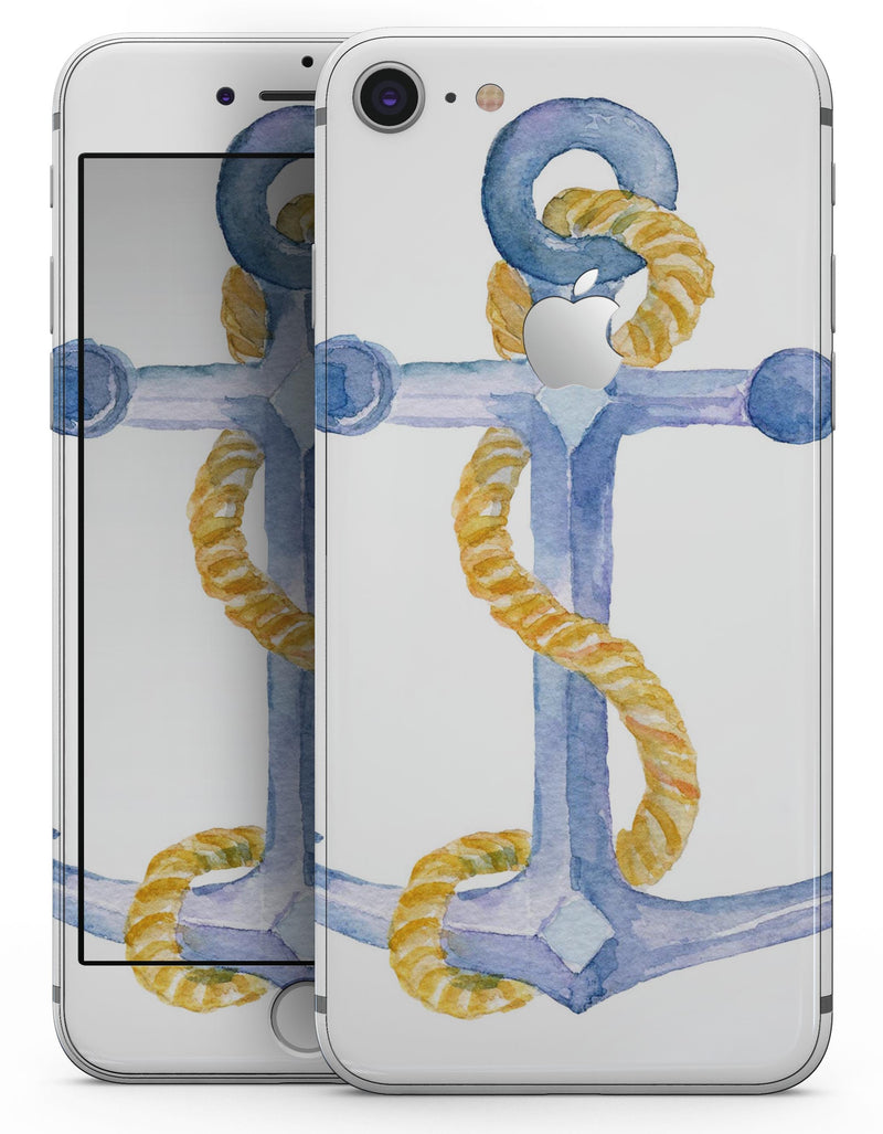 Watercolored Anchor with Rope - Skin-kit for the iPhone 8 or 8 Plus