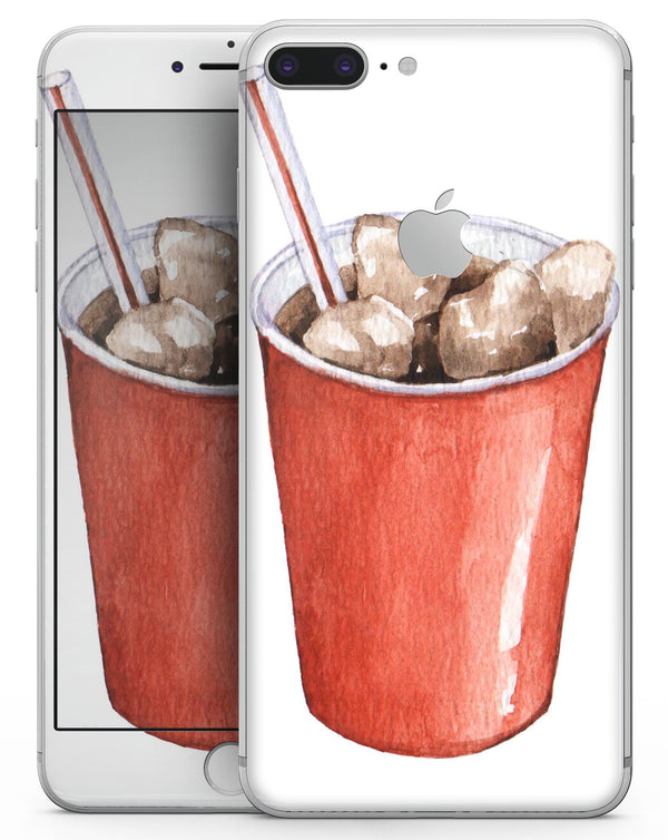 Watercolored Red Solo Cup - Skin-kit for the iPhone 8 or 8 Plus