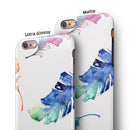 Watercolour Feather Floats iPhone 6/6s or 6/6s Plus 2-Piece Hybrid INK-Fuzed Case