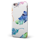 Watercolour Feather Floats iPhone 6/6s or 6/6s Plus 2-Piece Hybrid INK-Fuzed Case