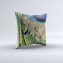 Watered Peacock Detail Ink-Fuzed Decorative Throw Pillow