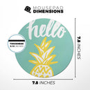 Well Hello Pineapple// WaterProof Rubber Foam Backed Anti-Slip Mouse Pad for Home Work Office or Gaming Computer Desk