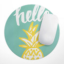 Well Hello Pineapple// WaterProof Rubber Foam Backed Anti-Slip Mouse Pad for Home Work Office or Gaming Computer Desk
