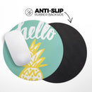 Well Hello Pineapple// WaterProof Rubber Foam Backed Anti-Slip Mouse Pad for Home Work Office or Gaming Computer Desk