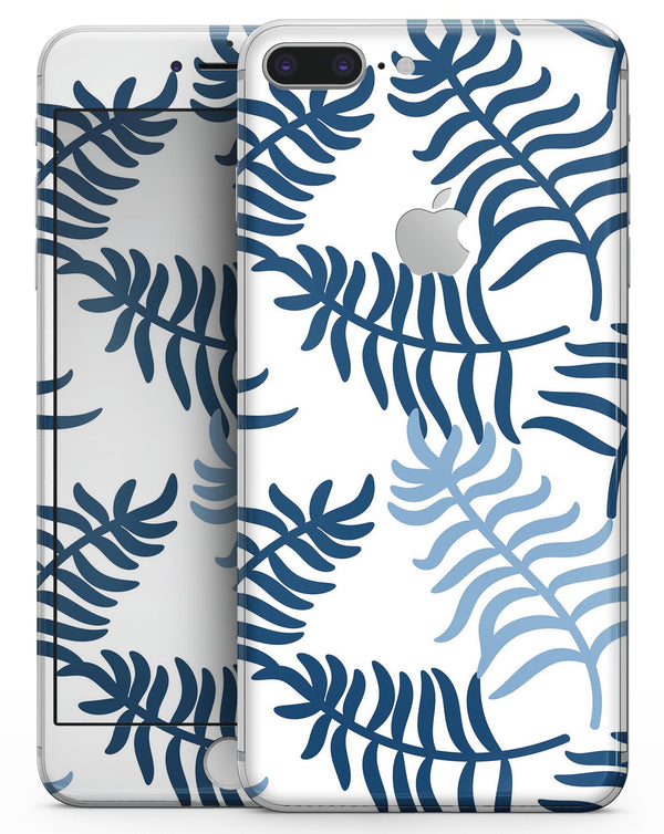 Whispy Leaves of Blue - Skin-kit for the iPhone 8 or 8 Plus