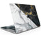 White-Black Marble & Digital Gold Foil V1 - Skin Decal Wrap Kit Compatible with the Apple MacBook Pro, Pro with Touch Bar or Air (11", 12", 13", 15" & 16" - All Versions Available)