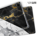 White-Black Marble & Digital Gold Foil V1 - Skin Decal Wrap Kit Compatible with the Apple MacBook Pro, Pro with Touch Bar or Air (11", 12", 13", 15" & 16" - All Versions Available)