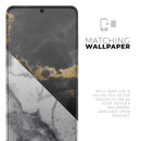 White-Black Marble & Digital Gold Foil V1 2 - Premium Vinyl Skin Decal for Samsung Galaxy S25 Ultra, S24, S23, S22 & All Galaxy S Models