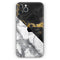 White-Black Marble & Digital Gold Foil V1 2 - Skin-Kit compatible with the Apple iPhone 13, 13 Pro Max, 13 Mini, 13 Pro, iPhone 12, iPhone 11 (All iPhones Available)