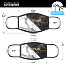 White-Black Marble & Digital Gold Foil V1 - Made in USA Mouth Cover Unisex Anti-Dust Cotton Blend Reusable & Washable Face Mask with Adjustable Sizing for Adult or Child