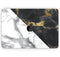 White-Black Marble & Digital Gold Foil V1- Skin Decal Wrap Kit Compatible with the Apple MacBook Pro, Pro with Touch Bar or Air (11", 12", 13", 15" & 16" - All Versions Available)
