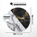 White-Black Marble & Digital Gold Foil V1// WaterProof Rubber Foam Backed Anti-Slip Mouse Pad for Home Work Office or Gaming Computer Desk