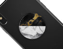 White-Black Marble & Digital Gold Foil V1 - Skin Kit for PopSockets and other Smartphone Extendable Grips & Stands