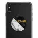 White-Black Marble & Digital Gold Foil V1 - Skin Kit for PopSockets and other Smartphone Extendable Grips & Stands