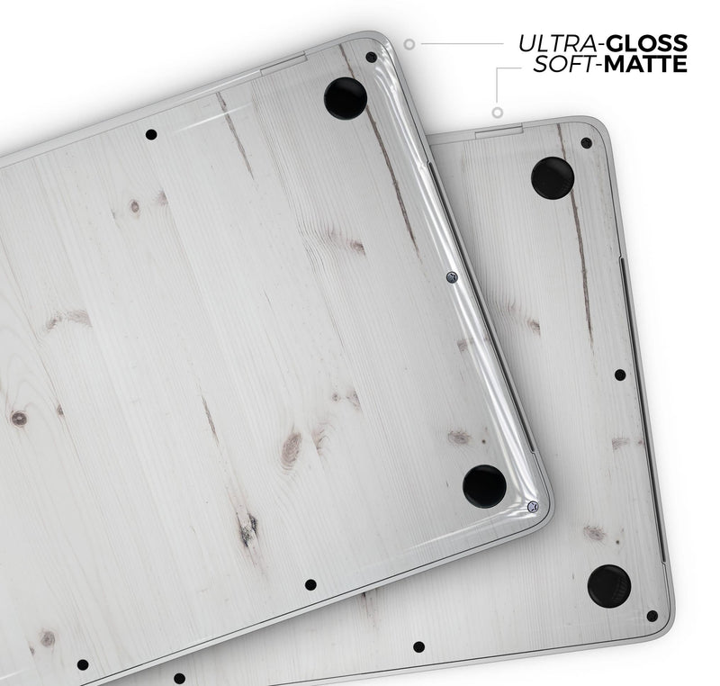 White Vertical Wood Planks  - Skin Decal Wrap Kit Compatible with the Apple MacBook Pro, Pro with Touch Bar or Air (11", 12", 13", 15" & 16" - All Versions Available)