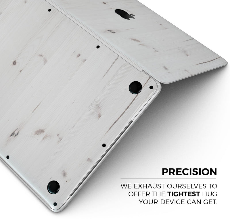 White Vertical Wood Planks  - Skin Decal Wrap Kit Compatible with the Apple MacBook Pro, Pro with Touch Bar or Air (11", 12", 13", 15" & 16" - All Versions Available)