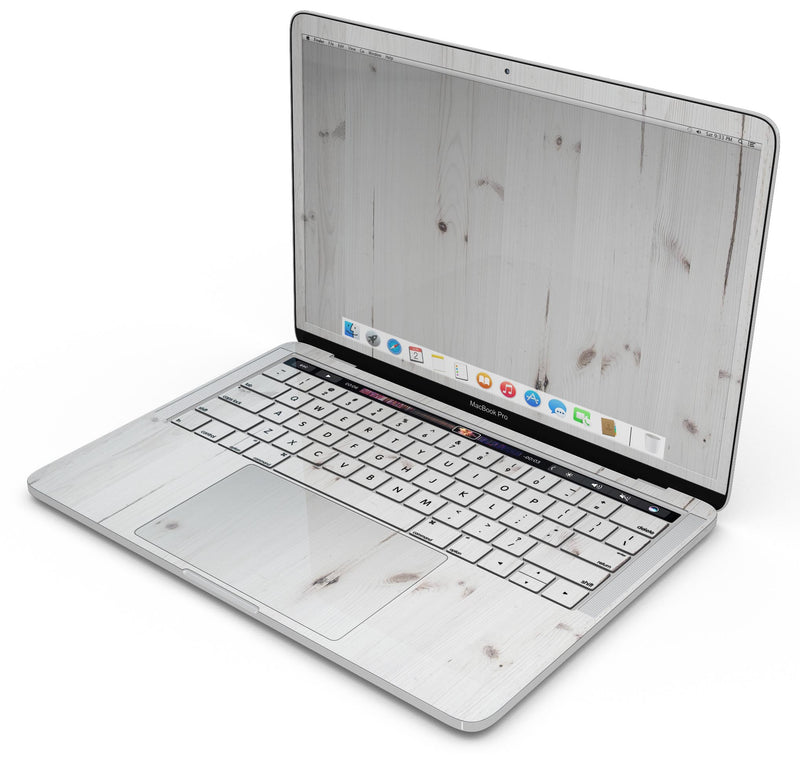 White Vertical Wood Planks  - Skin Decal Wrap Kit Compatible with the Apple MacBook Pro, Pro with Touch Bar or Air (11", 12", 13", 15" & 16" - All Versions Available)