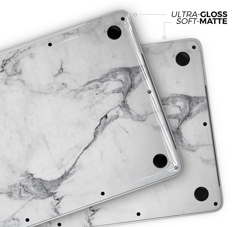 White & Grey Marble Surface V1 - Skin Decal Wrap Kit Compatible with the Apple MacBook Pro, Pro with Touch Bar or Air (11", 12", 13", 15" & 16" - All Versions Available)