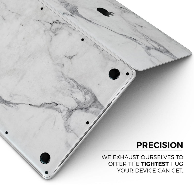 White & Grey Marble Surface V1 - Skin Decal Wrap Kit Compatible with the Apple MacBook Pro, Pro with Touch Bar or Air (11", 12", 13", 15" & 16" - All Versions Available)