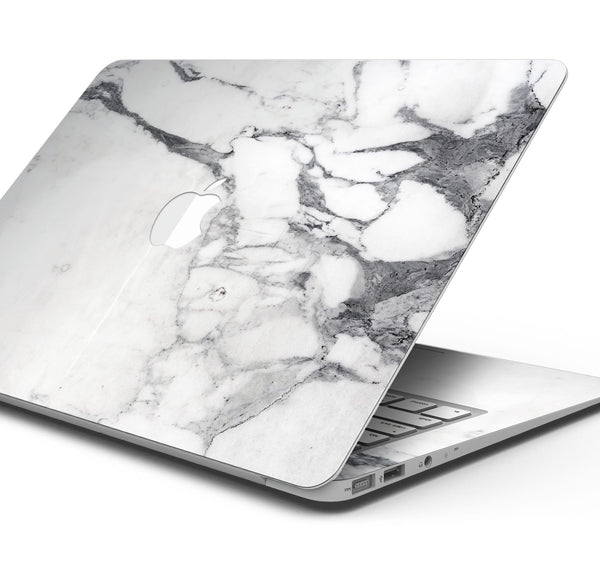 White & Grey Marble Surface V3 - Skin Decal Wrap Kit Compatible with the Apple MacBook Pro, Pro with Touch Bar or Air (11", 12", 13", 15" & 16" - All Versions Available)