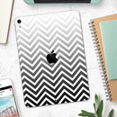 White & Gradient Sharp Chevron - Full Body Skin Decal for the Apple iPad Pro 12.9", 11", 10.5", 9.7", Air or Mini (All Models Available)