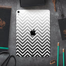 White & Gradient Sharp Chevron - Full Body Skin Decal for the Apple iPad Pro 12.9", 11", 10.5", 9.7", Air or Mini (All Models Available)