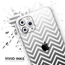White & Gradient Sharp Chevron - Protective Skin Wrap & Decal – Compatible with iPhone SE to iPhone 17 Pro Max (All Models)