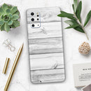 White & Gray Wood Planks - Skin-Kit for the Samsung Galaxy S-Series S20, S20 Plus, S20 Ultra , S10 & others (All Galaxy Devices Available)