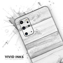 White & Gray Wood Planks - Skin-Kit for the Samsung Galaxy S-Series S20, S20 Plus, S20 Ultra , S10 & others (All Galaxy Devices Available)