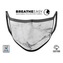 White & Grey Marble Surface V1 - Made in USA Mouth Cover Unisex Anti-Dust Cotton Blend Reusable & Washable Face Mask with Adjustable Sizing for Adult or Child