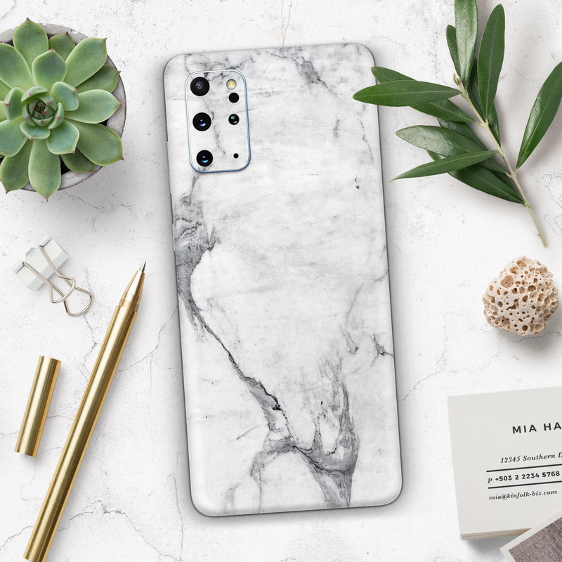 White & Grey Marble Surface V1 - Skin-Kit for the Samsung Galaxy S-Series S20, S20 Plus, S20 Ultra , S10 & others (All Galaxy Devices Available)