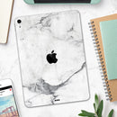 White & Grey Marble Surface V1 - Full Body Skin Decal for the Apple iPad Pro 12.9", 11", 10.5", 9.7", Air or Mini (All Models Available)