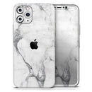 White & Grey Marble Surface V1 - Protective Skin Wrap & Decal – Compatible with iPhone SE to iPhone 17 Pro Max (All Models)