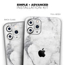 White & Grey Marble Surface V1 // Skin-Kit compatible with the Apple iPhone 14, 13, 12, 12 Pro Max, 12 Mini, 11 Pro, SE, X/XS + (All iPhones Available)