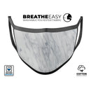 White & Grey Marble Surface V2 - Made in USA Mouth Cover Unisex Anti-Dust Cotton Blend Reusable & Washable Face Mask with Adjustable Sizing for Adult or Child