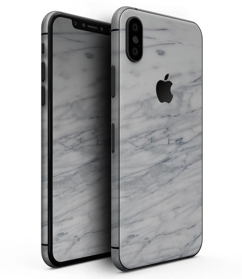 White & Grey Marble Surface V2 - iPhone XS MAX, XS/X, 8/8+, 7/7+, 5/5S/SE Skin-Kit (All iPhones Available)