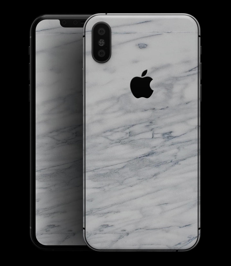 White & Grey Marble Surface V2 - iPhone XS MAX, XS/X, 8/8+, 7/7+, 5/5S/SE Skin-Kit (All iPhones Available)