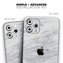 White & Grey Marble Surface V2 - Protective Skin Wrap & Decal – Compatible with iPhone SE to iPhone 17 Pro Max (All Models)