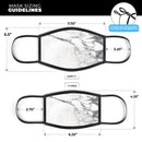 White & Grey Marble Surface V3 - Made in USA Mouth Cover Unisex Anti-Dust Cotton Blend Reusable & Washable Face Mask with Adjustable Sizing for Adult or Child
